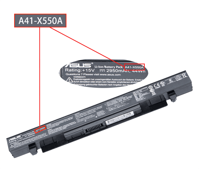 Trouver le numéro de pièce de la batterie 1